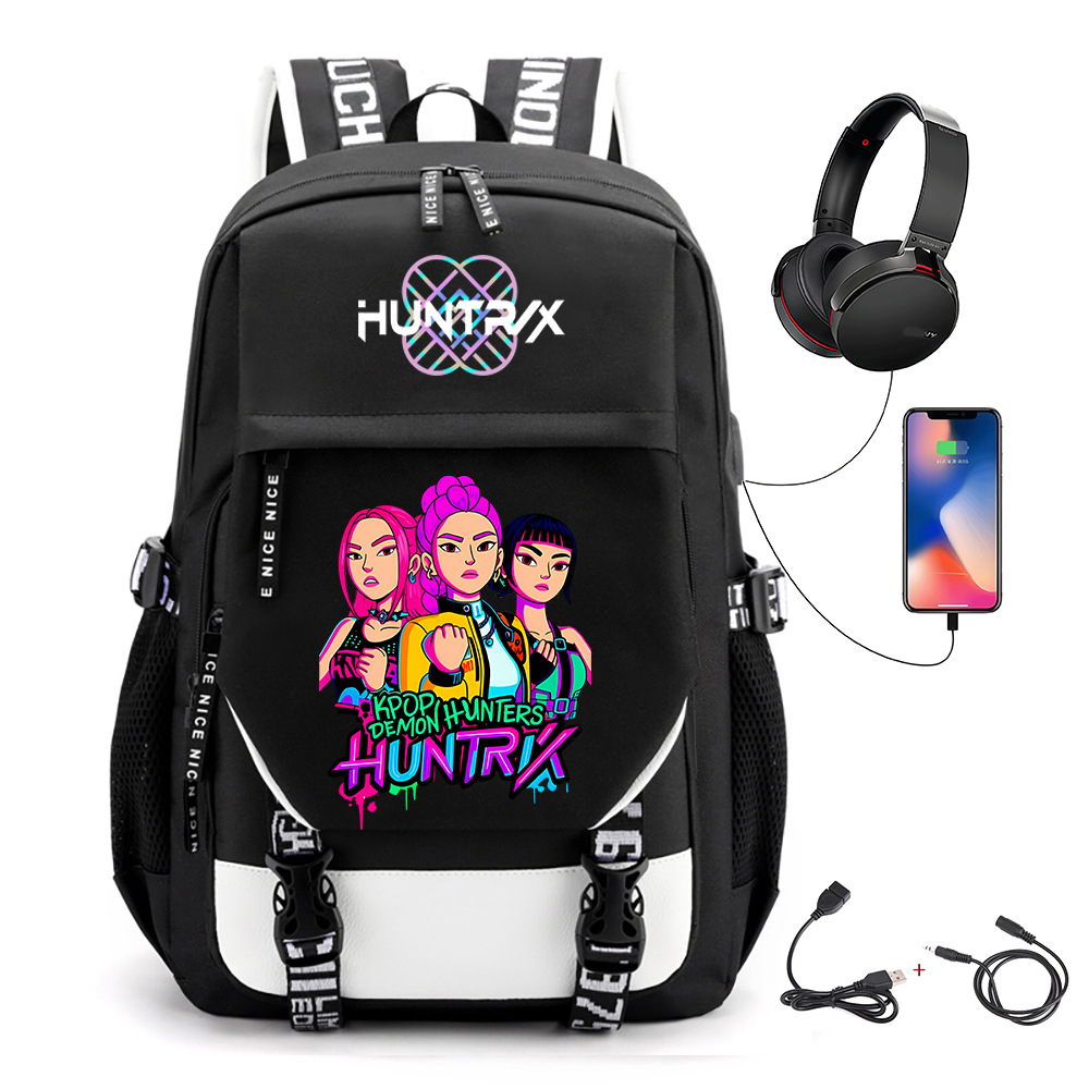 Comercio exterior transfronterizo KPOP Caza de brujas película impresión perimetral mochila mochila escolar mochila USB
