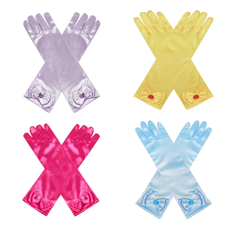 Los niños congelados princesa guantes Aisha Beier princesa vestido accesorios niñas rendimiento vestido guantes Accesorios