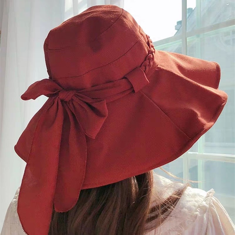 Sombrero de mujer sombrero de verano sombrero de sol gran bisel anti-UV arco multifuncional sombrero de sol de moda sombrero de pescador