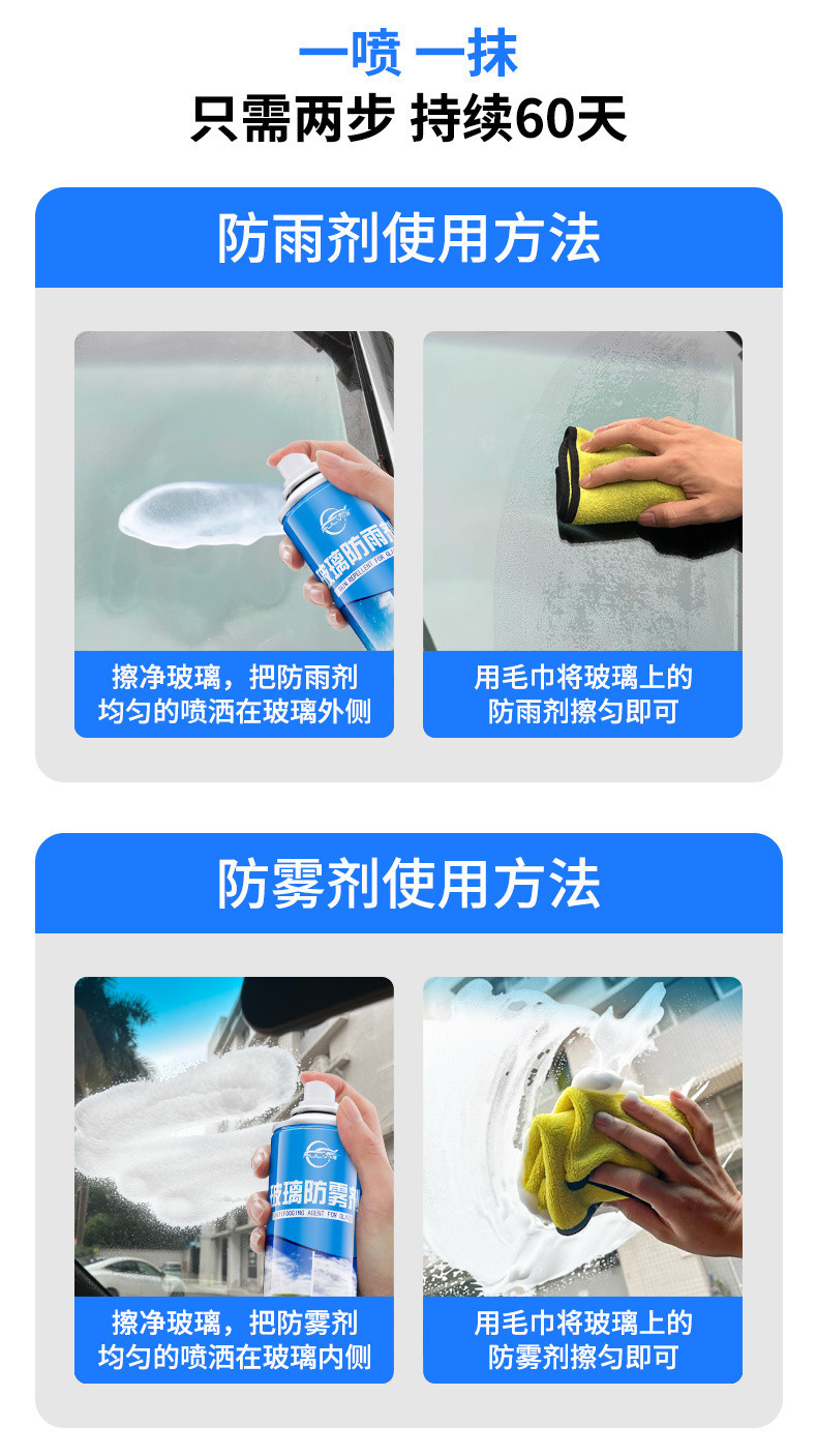 L5U Servant Brigade Car Front Windshield Anti-Fogging Agent Winter Interior Frost Removal Rearview Mirror Rain-proof Water-driving Anti-freezing