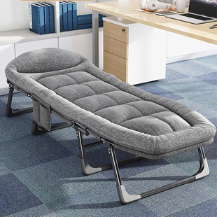 Single Folding Bed Office Lunch Break March Home Elevated Accompanying Bed Square Tube Three-fold Bed Outdoor American Folding Bed