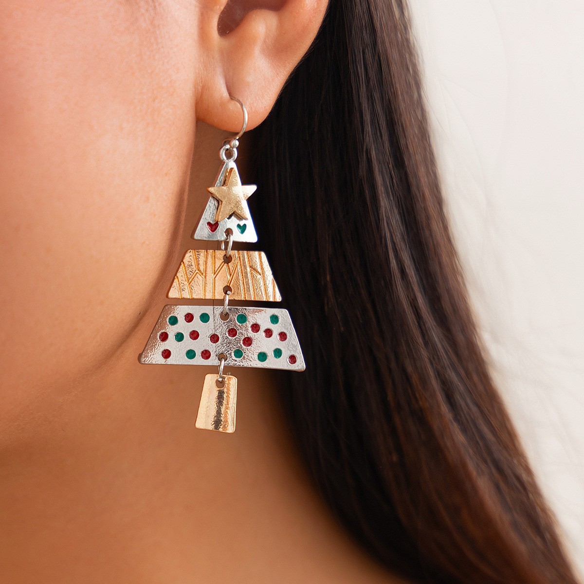 Weihnachtsbaum Anhänger Halskette Set Schmuck Geschenk Damen_voghion.com