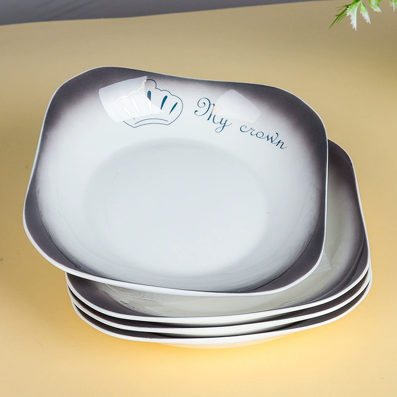 Only square plates, household ceramic deep plates, microwave oven dish rice plates, creative plates, new internet celebrity Linda