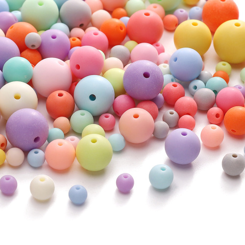 Acrylic solid matte round bead necklace half-finished handmade bracelet DIY jewelry accessory decoration material