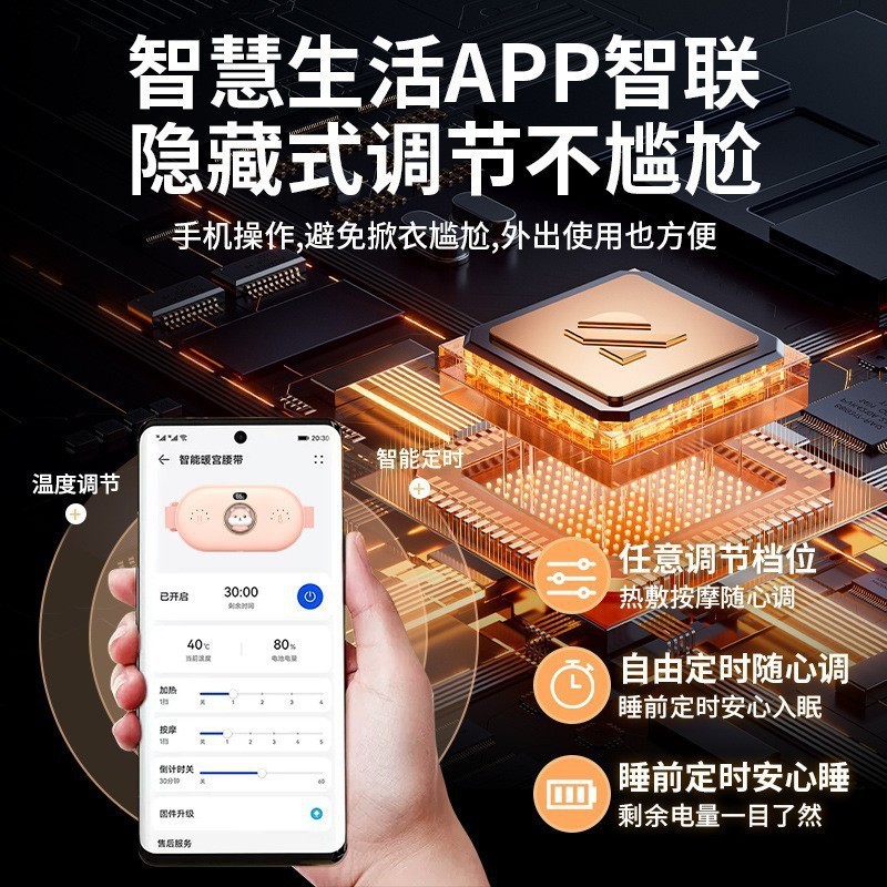 新款公仔暖宫加热腰带姨妈神器缓解痛经暖腹护腰暖宫宝便携式充电|undefined