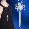 Long universal sweater with tassels, demi-season fashionable clothing, necklace from pearl, pendant, decorations, South Korea