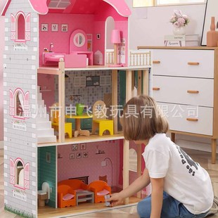 Viga Large Luxury Doll House Kidsren's Educational DIY Wooden Cabin Play House Wooden House Toy Princess House