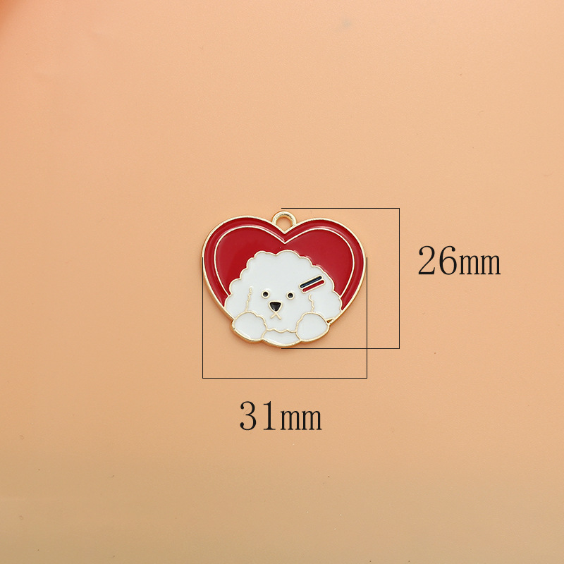 1 Piece 16 * 21mm Alloy Dog Heart Shape Pendant display picture 8