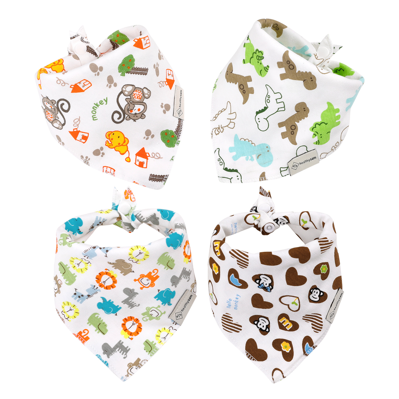 Children's cotton universal solid color eating bib for new born