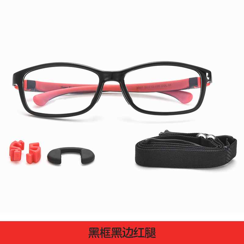 Marco negro con borde negro y patas rojas