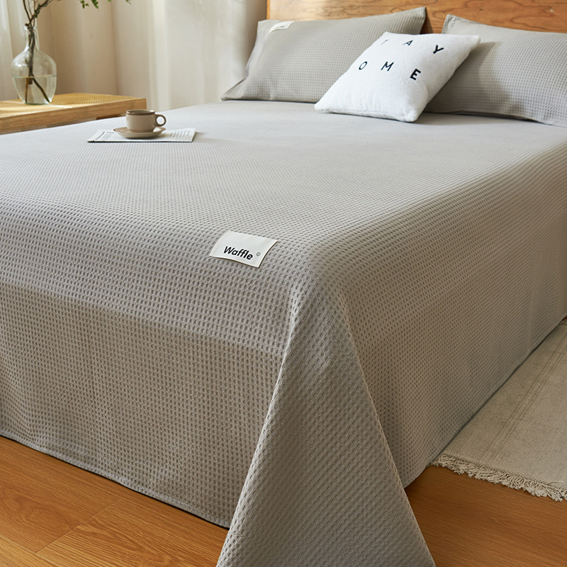 Una sábana de algodón waffle de categoría 1 pieza única 100 cubierta de cama de algodón pieza individual otoño e invierno tatami gruesa sábana pieza de tres piezas