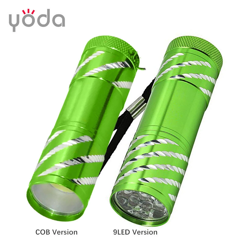 Внешняя торговля, японский и корейский рекламный логотип, алюминиевый сплав, 3 * AAA, яркий цветок, 9 светодиодов, сухая батарея, мини-подарочный фонарик