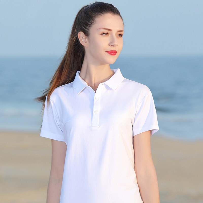 Cotton Workwear T-Shirt with Custom Logo Printing, Summer Full Cotton Polo Shirt with Short Sleeves