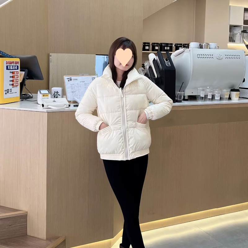 Down cotton jacket for women short 2025 new Korean version loose cotton jacket for fashionable stand-up collar jacket for women trendy winter jacket