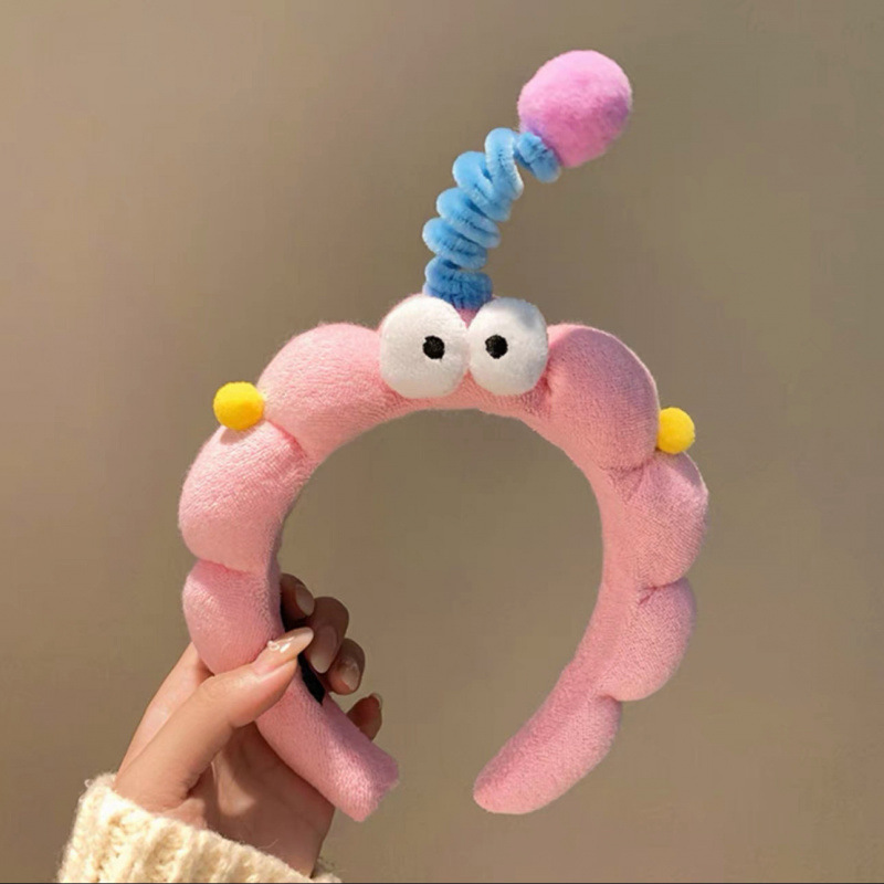 女の子ツイストスティックかわいい大きな目のぬいぐるみヘアフープ女性面白いツイストスティックヘアピン洗顔インターネットセレブヘッドバンドヘアアクセサリー|undefined
