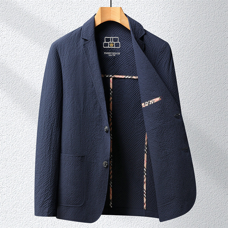 Áo vest nam nhanh khô dáng ôm body, vải gân thun co giãn, chống nhăn, chống nắng, tay dài — Màu trắng, Màu xanh lam nhạt, Màu xám, Xanh lam đậm