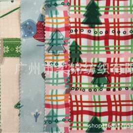 思蜜丝ribbon圣诞节diy黑红白雪花麋鹿印花布料批发跨境热卖 面料