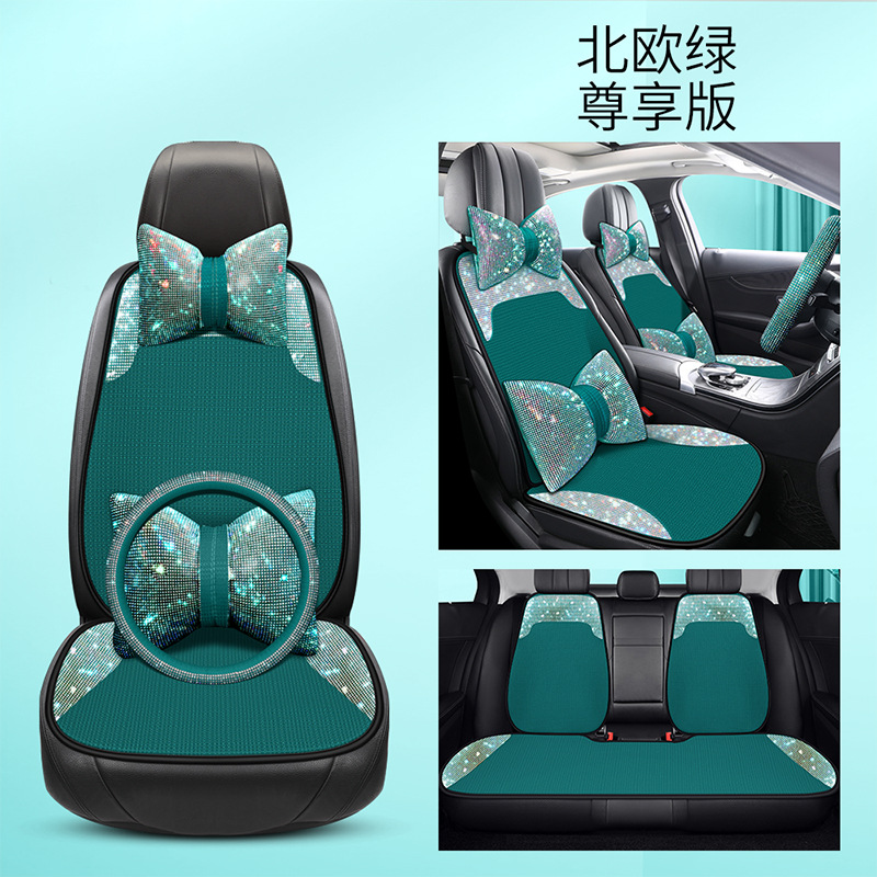 Seat cushion, seat cover, Universal Ice Silk Diamond - xms-nordic-green-premium-version