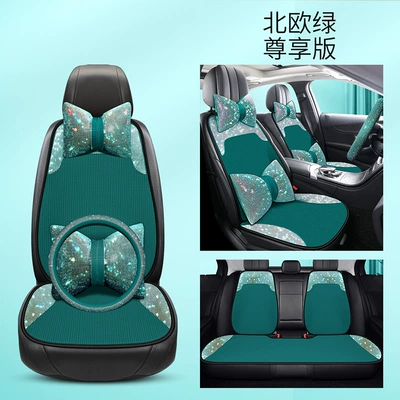 Seat cushion, seat cover, Cushion High-end Atmospheric Full Diamond - xms-nordic-green-premium-edition