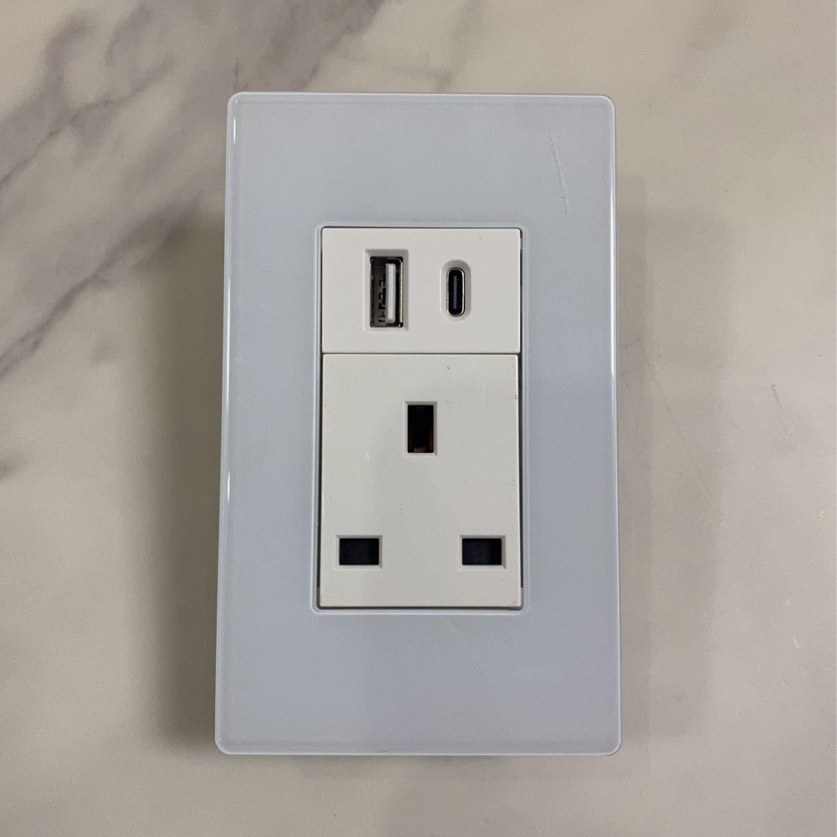 外贸出口插座 英 美 澳 南非标插座 TEPY-C USB 双充电插口玻璃面