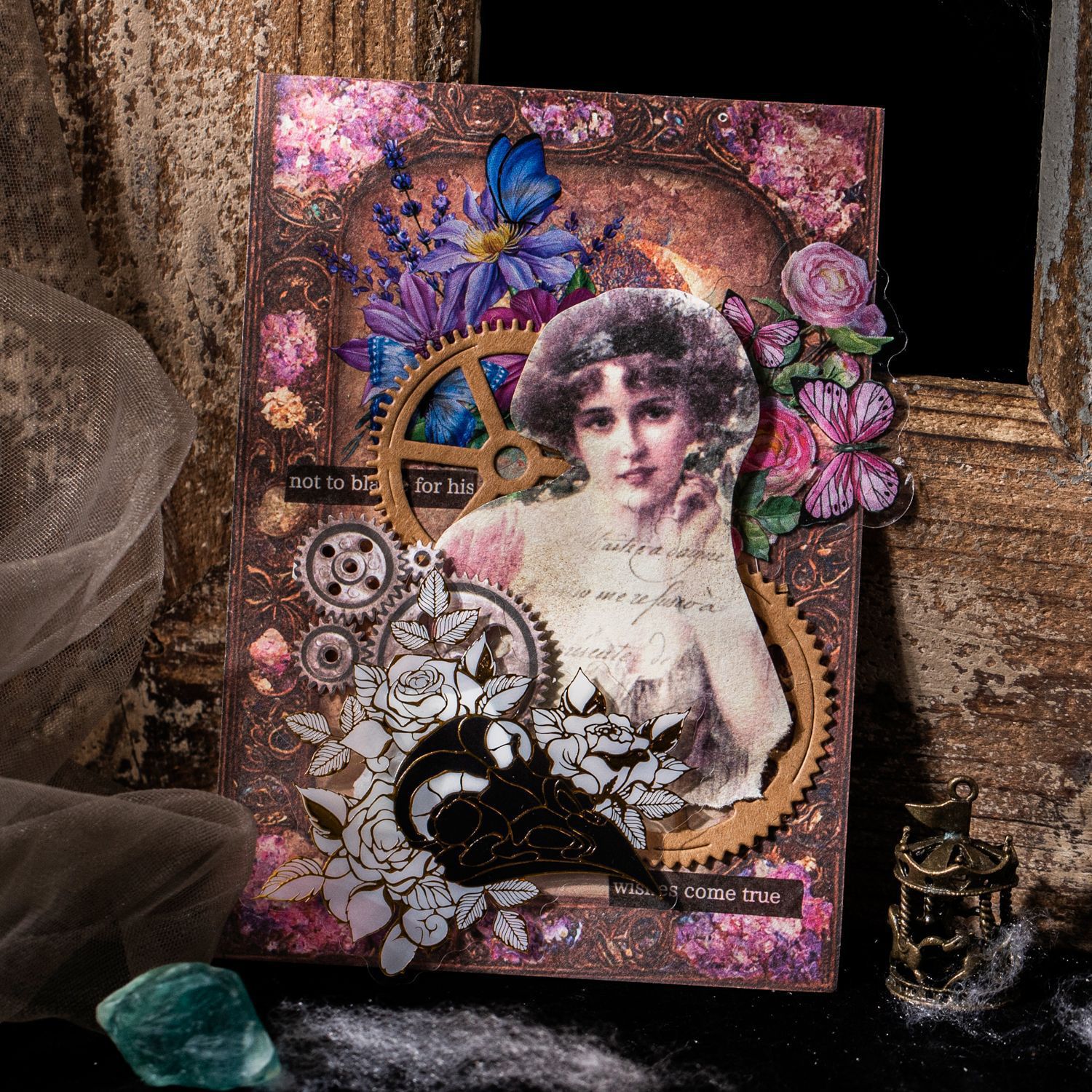 Hermoso día material libro Magic College Series retro oscuro serie mano cuenta decoración base 60 unidades 6 modelos