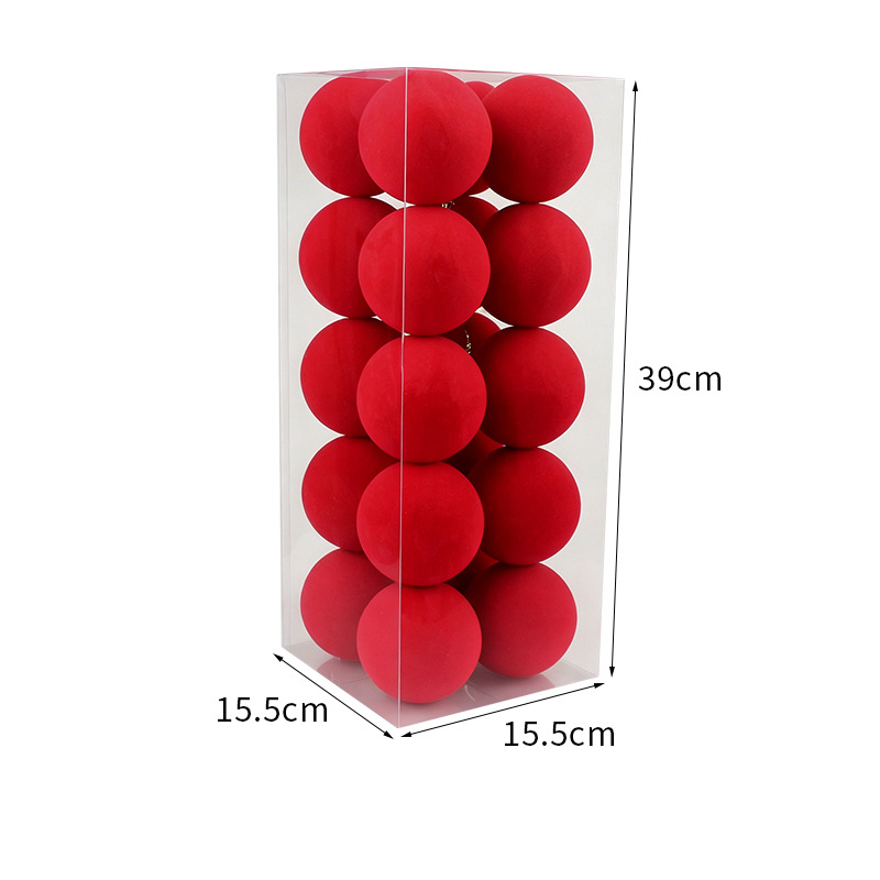Fábrica tienda floc floc bolas de navidad 8CM / 20pcs caja floc floc bolas de navidad colgantes de bolas de plástico en stock de vacaciones image 9