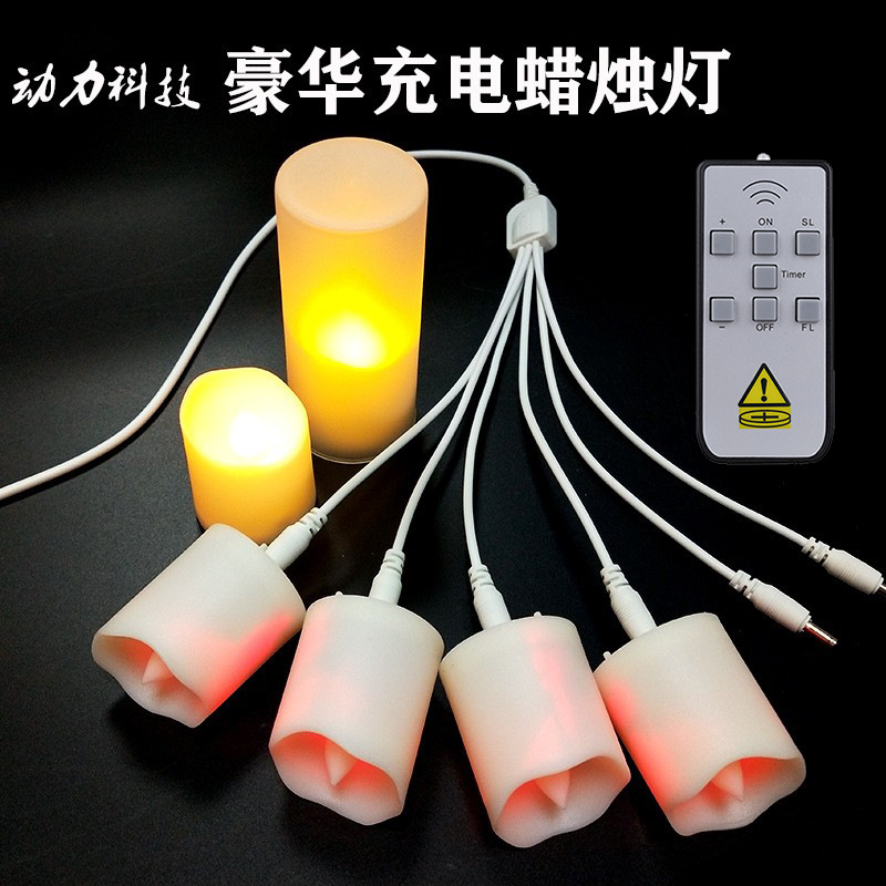 USB Rechargeable Candle Flame Halloween Tea Light Christmas Artificial Plastic Birthday Decoration Electronic Candle Light