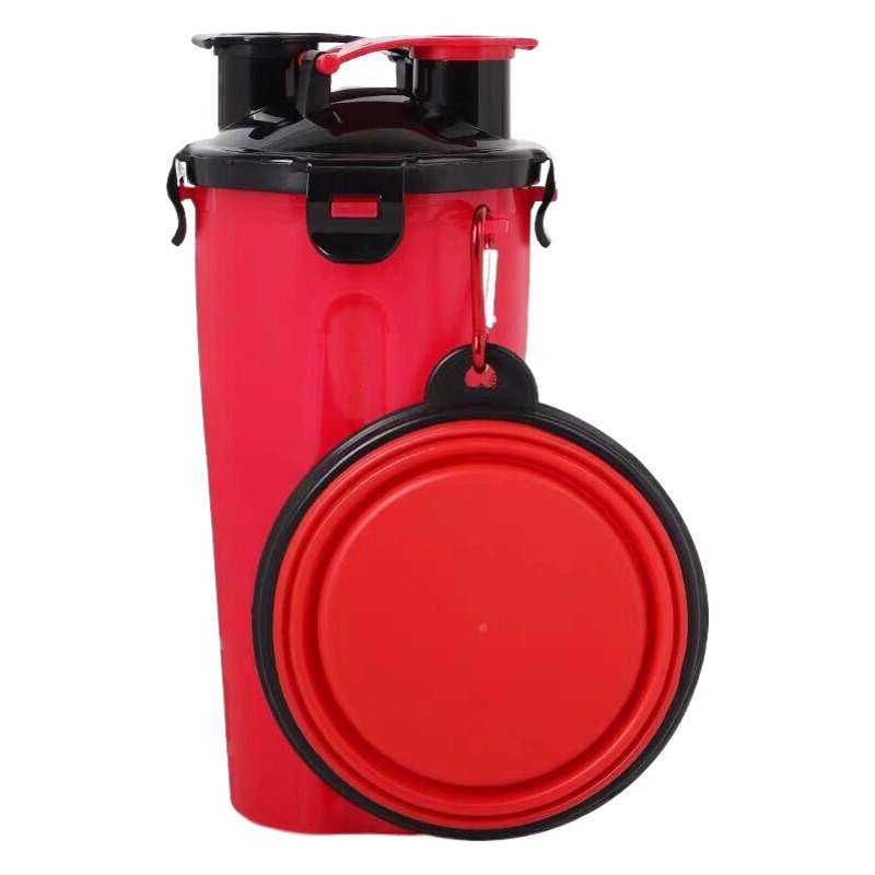 Agua para mascotas y comida taza de agua potable perro fuera hervidor portátil perro tazón plegable agua potable alimentación alimentos al aire libre de doble uso