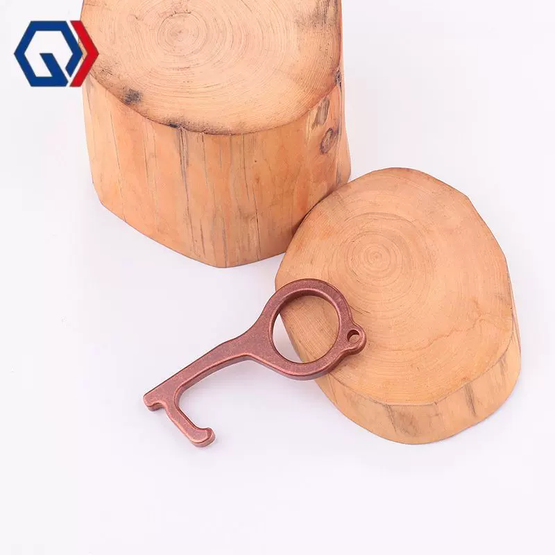 庆迪95%纯紫铜5MM厚开门器便携防疫卫生edc无接触钥匙小edc工具
