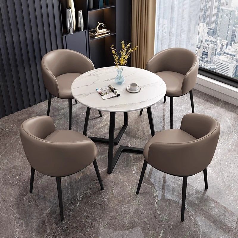Simple Negotiation Reception Table and Chairs Office Reception Leisure Table Balcony Leisure Area Can Store Small Round Table Combination