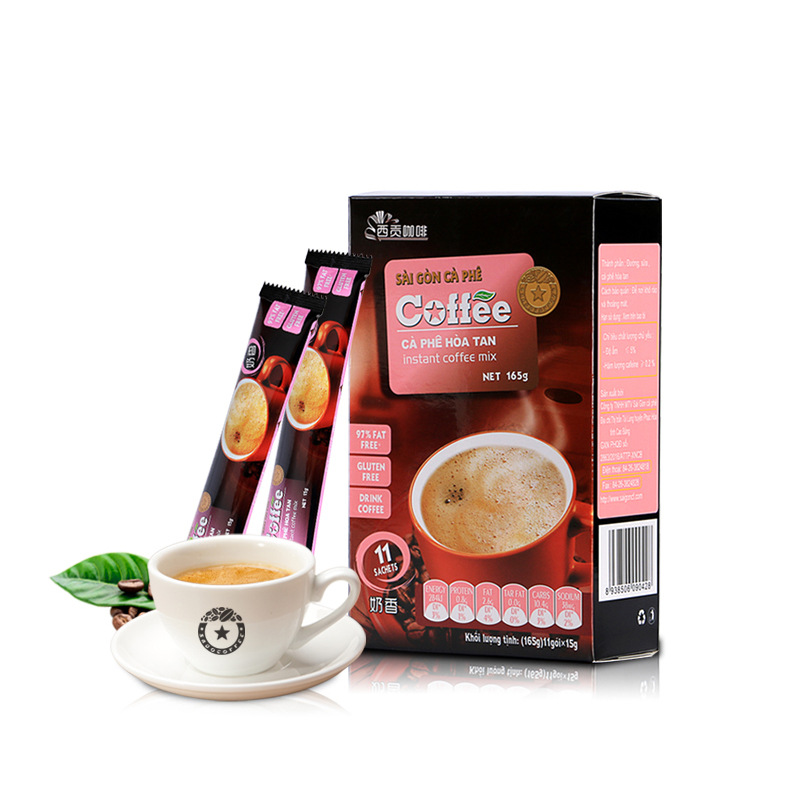 越南原装进口西贡奶香即溶咖啡三合一速溶咖啡粉15g*11条装165g|ru
