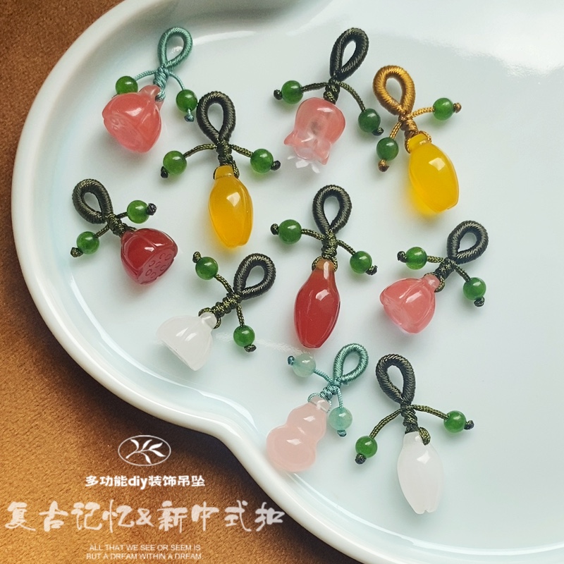 新中式扣子成衣製作旗袍裝飾玉蘭花蓮蓬吊墜復古韻味手工服飾配件