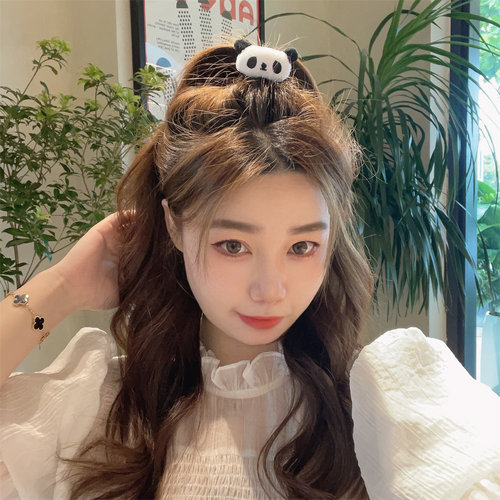 New Chinese Style Cute Panda Hair Clip Soft and Adorable Hair Ring Hair Tie Fashion Headband Accessory Instagram Style