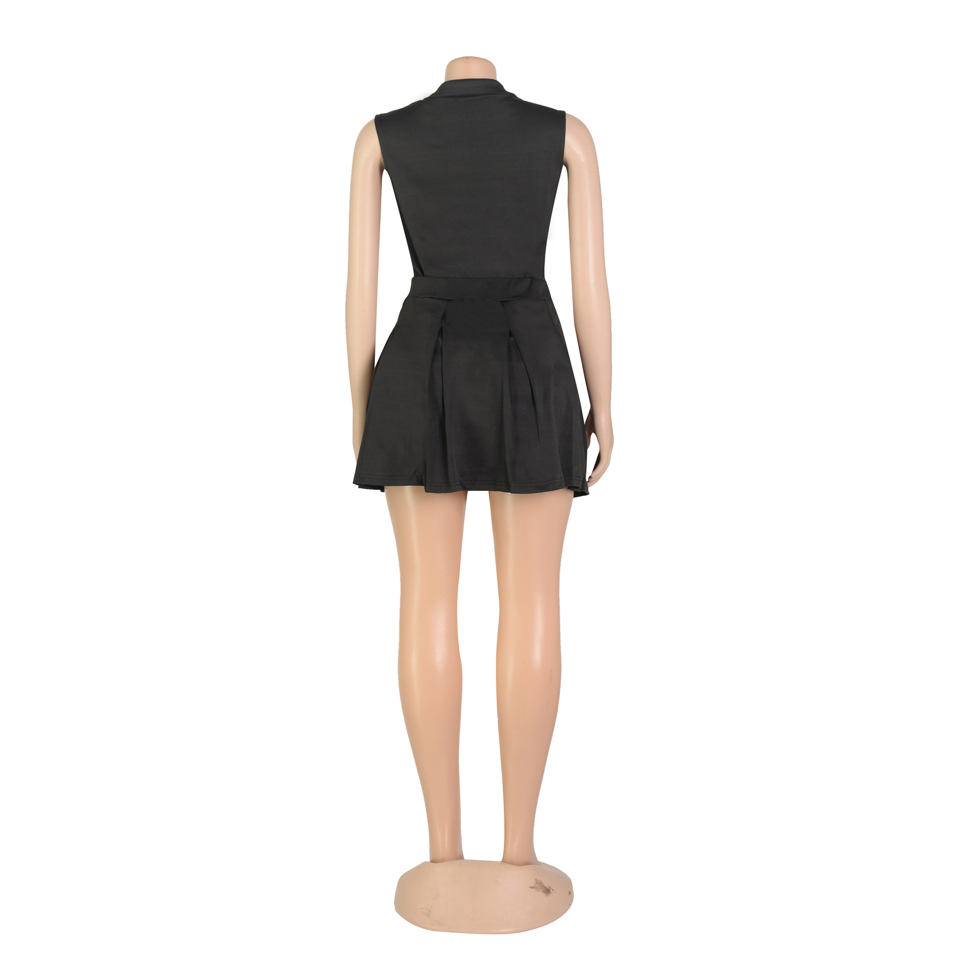 Women Clothing Short Skirt Two Piece Sleeveless Vest Suit Summer Polo Shirt