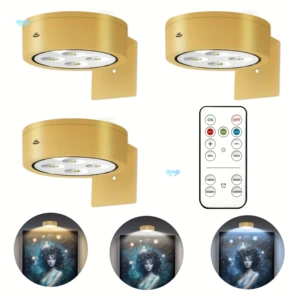 [3PCS Battery Operated Picture Light, Magnetic Led Painting]
