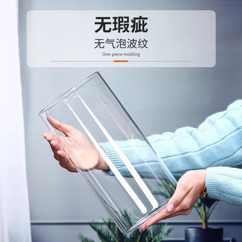 アクリル花瓶、丸い花瓶、透明なストレート風水植物ボトル、エコボトル、シンプルな装飾花器|undefined