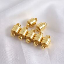 18K包金磁铁扣保色铜镀金柱形吸铁扣手链项链收尾diy饰品扣配件