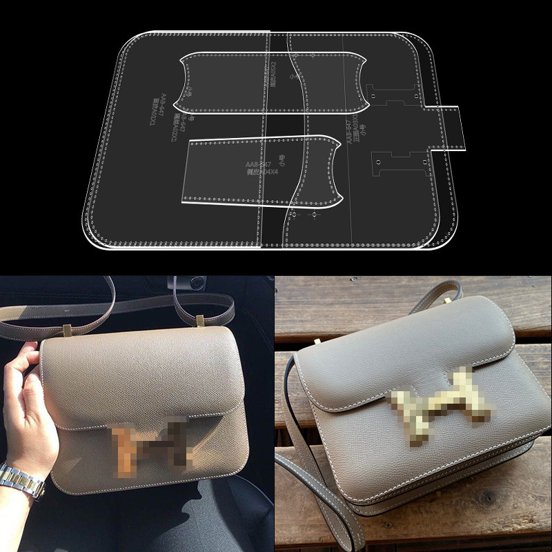 Handmade leather goods free of cutting kraft paper-like stewartess bag Kangkang bag leather bag paper pattern DIY drawings paper pattern layout