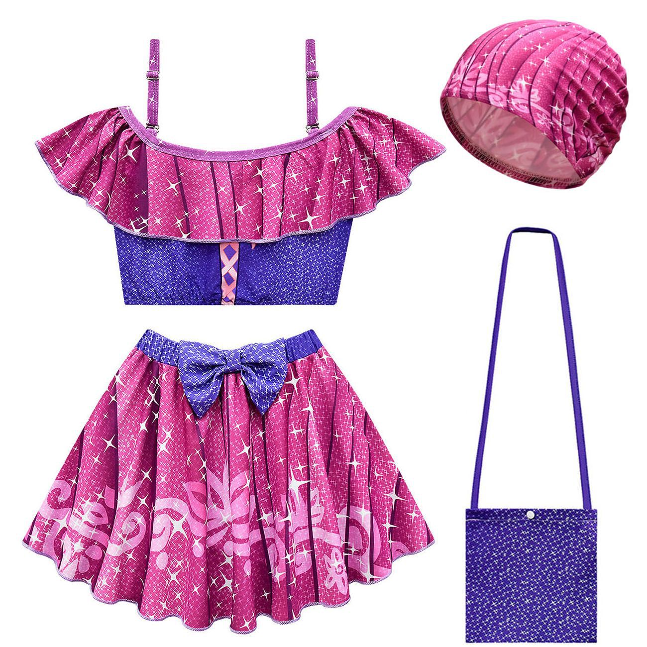 Girls' Swimwear Rapunzel Princess Lepei Girls' Two-Piece Shoulder Swimwear Set 20256