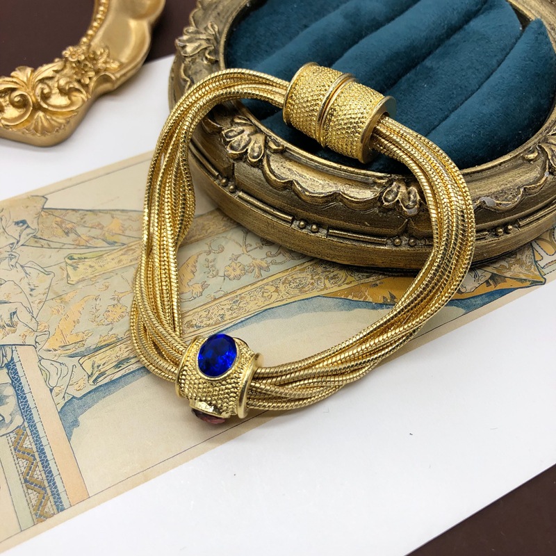 Holiday, Banquet Occasion Alloy Material Retro Geometric Alloy Plating Inlay Glass Women's Bracelets Necklace