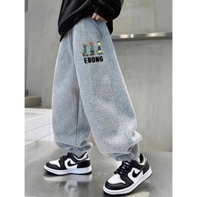 儿童装男童卫裤秋冬2025新款中大童春秋款加绒运动裤男孩休闲裤子