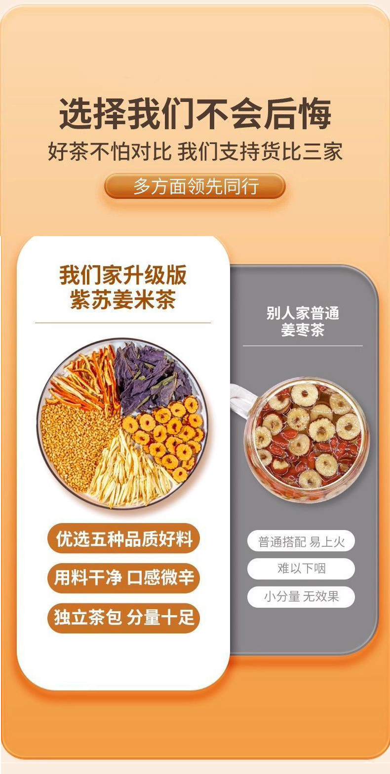 Perilla Ginger Rice Tea with Tangerine Peel and Red Dates 250g Brewed Herbal Tea Bags for Summer Wellness quality and texture
