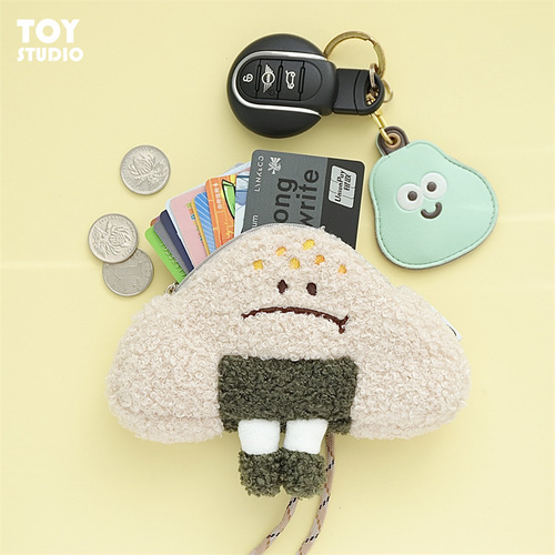 ins cute expression rice ball crossbody bag halter neck coin purse Japanese student couple portable card key bag