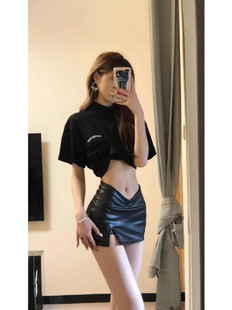 ��a��mm��ɫ����ȹСƤȹ�_���ȹŮ�ﶬ������ȹpuƤȹ�Ӱ���ȹ