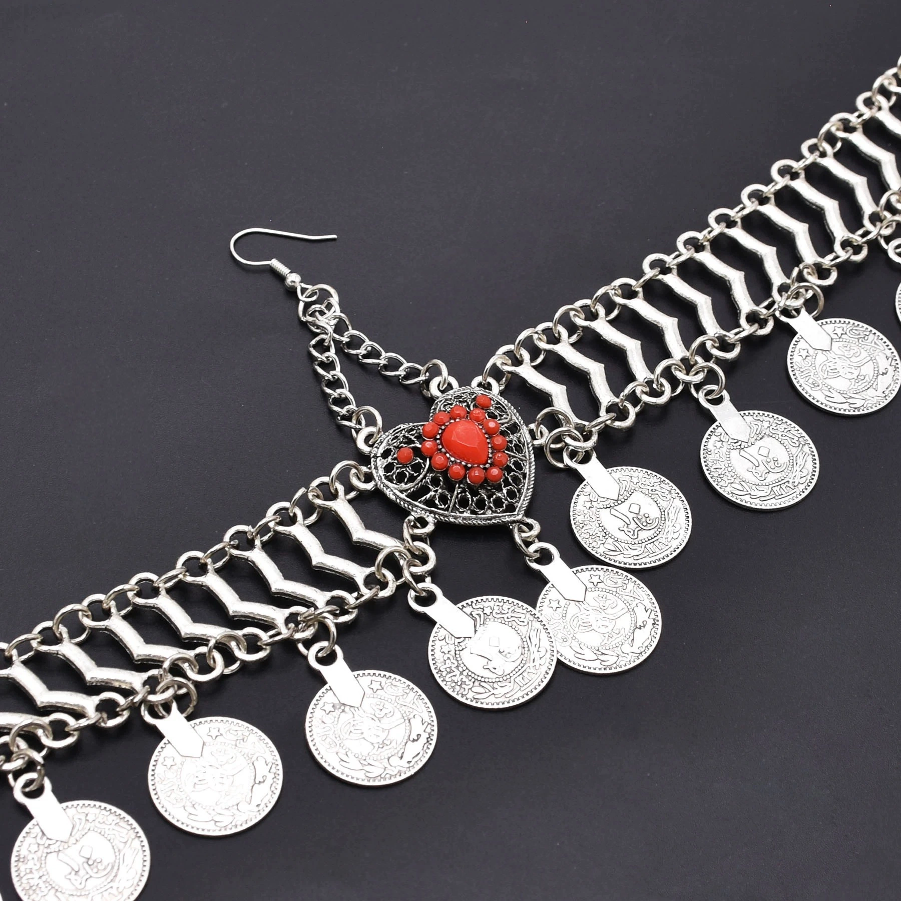 Эthnic hair accessory, headband, coins, ethnic style, micro incrustation, boho style