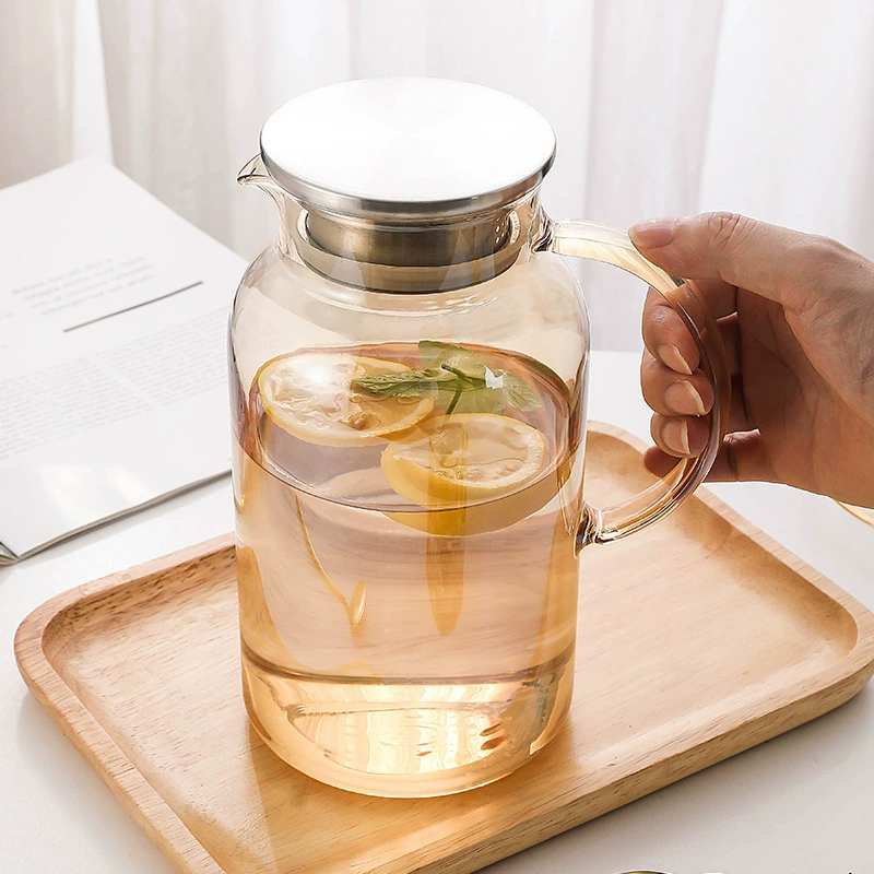 Retro glass capacious teapot for home use, tea