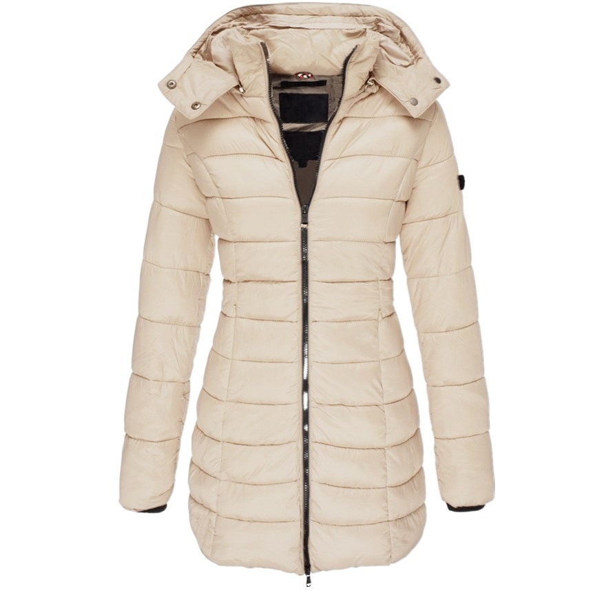 Nuevo estilo coreano de invierno nuevo abrigo de algodón acolchado para mujer Chaqueta acolchada de algodón de ajuste delgado de longitud media para mujer chaqueta acolchada de algodón con acolchado cálido W172