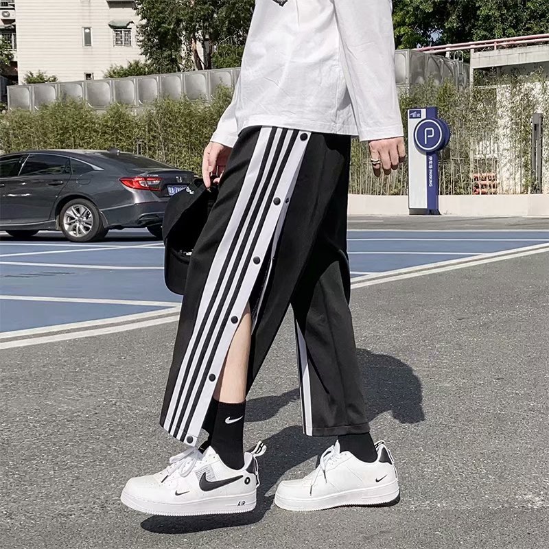 Basketball Breasted train Easy motion sweatpants  ins Trend Straight Broad leg leisure time trousers men and women