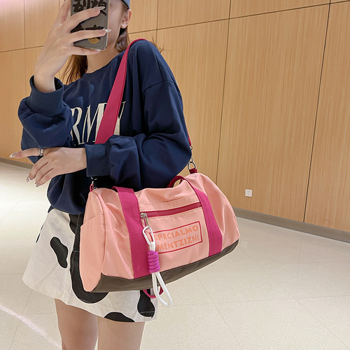 Korean capacity fitness bag storage portable luggage bag waterproof nylon cloth sports yoga bag short-distance travel bag