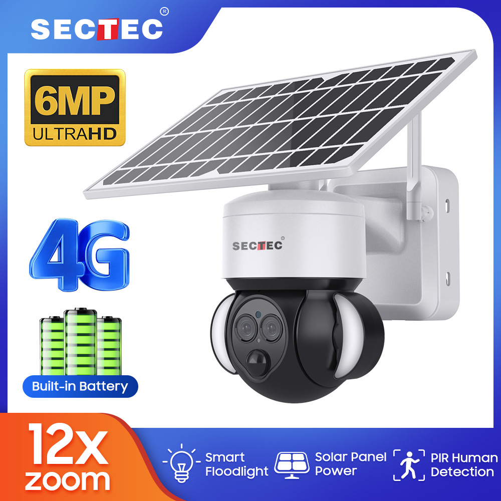 工厂私模4G太阳能摄像机12倍变焦低功耗摄像头户外无线监控高清